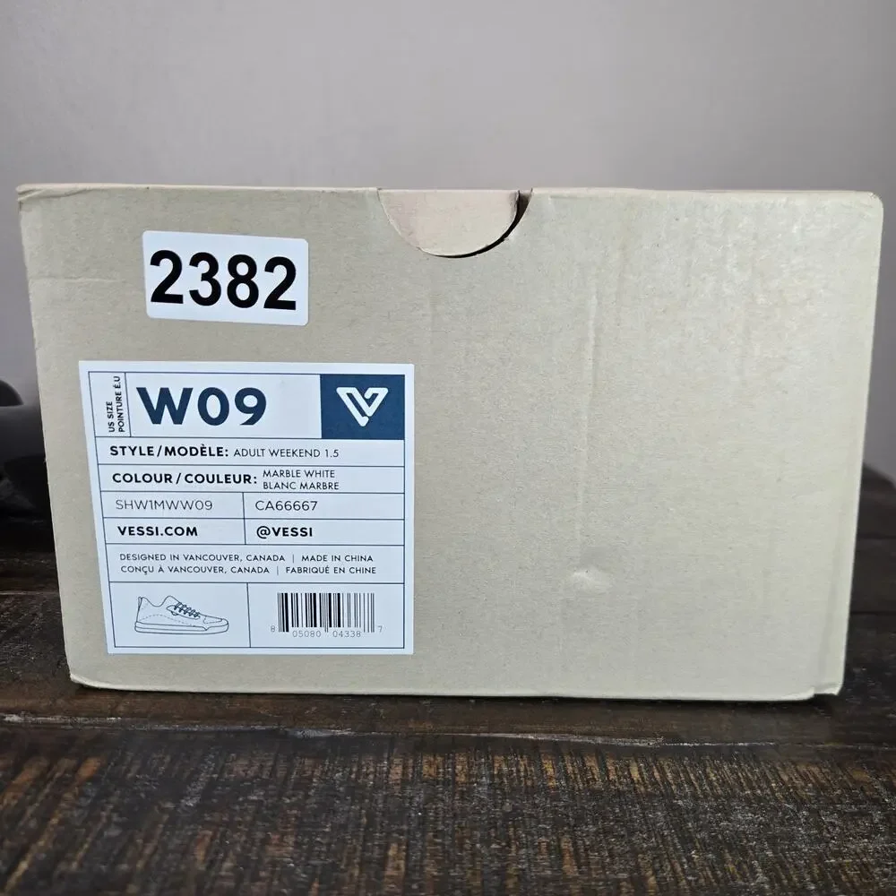 Vessi Weekend 1.5 Sneaker Womens Size 9 Waterproof Shoes Marble White